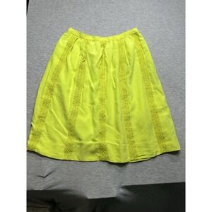 J Crew‎ Womens Fluorescent Yellow/Green Lace Skirt 0